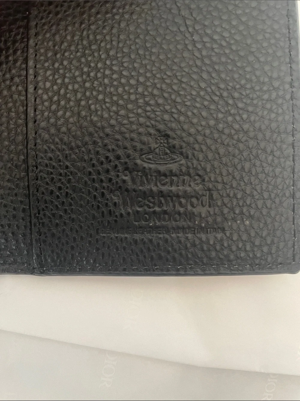 Vivienne Westwood Black Wallet Clutch with Signature Gold Orb Logo